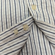 Chemise Tommy Hilfiger Manches Courtes Grise et Blanche à Rayures Taille L