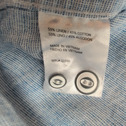 Chemise Weatherproof 55% Lin 45% coton Bleu Clair Manches Courtes Taille L