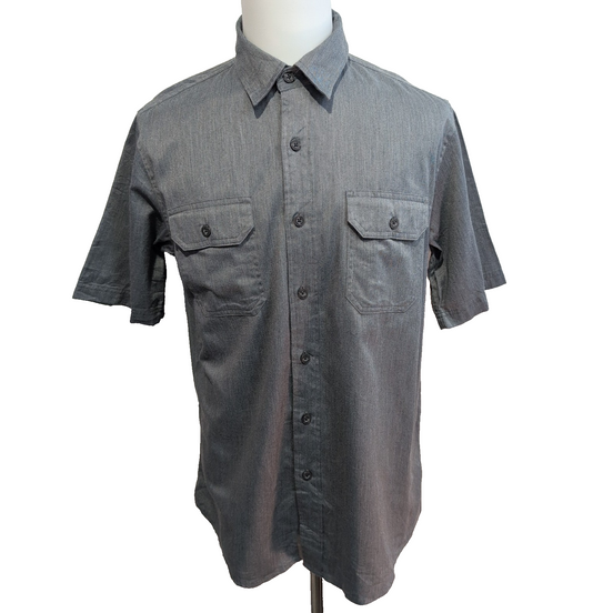 Chemise Wrangler Manches Courtes Grise à Poches Stretch Taille M