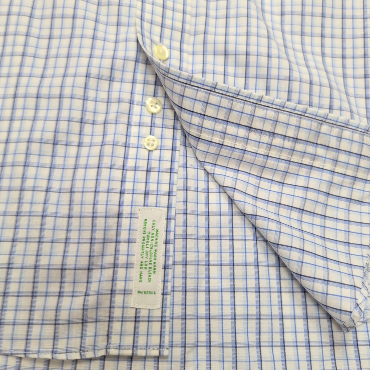Chemise Brooks Brothers USA L Bleu Carreaux 100% Coton Made in Malaysia