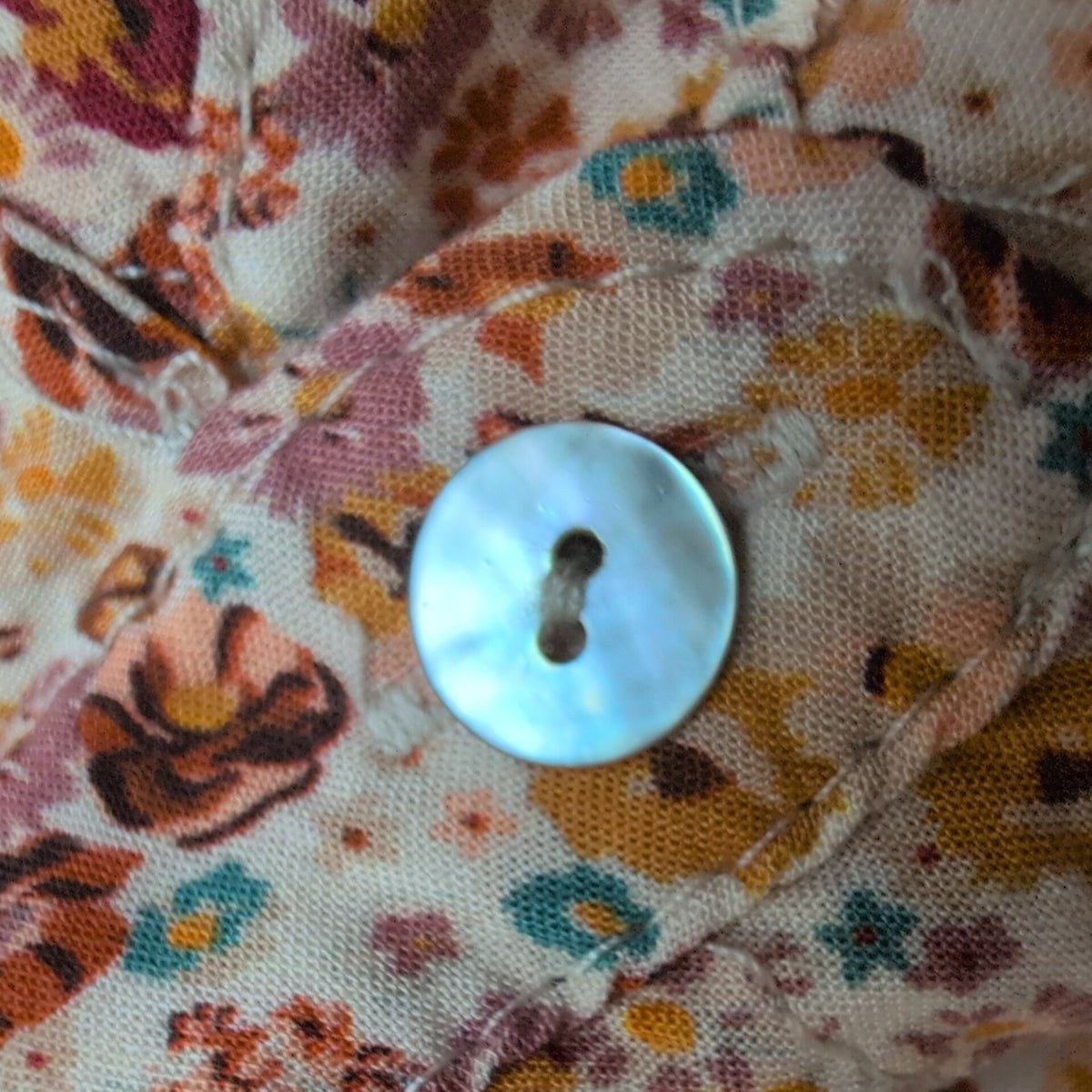 Chemise Femme 3 Étoiles M Fleurie Made in Italy Boutons Nacrés