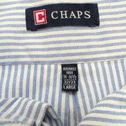 Chemise Chaps Oxford Bleue à Rayures manches longues Taille L/XL