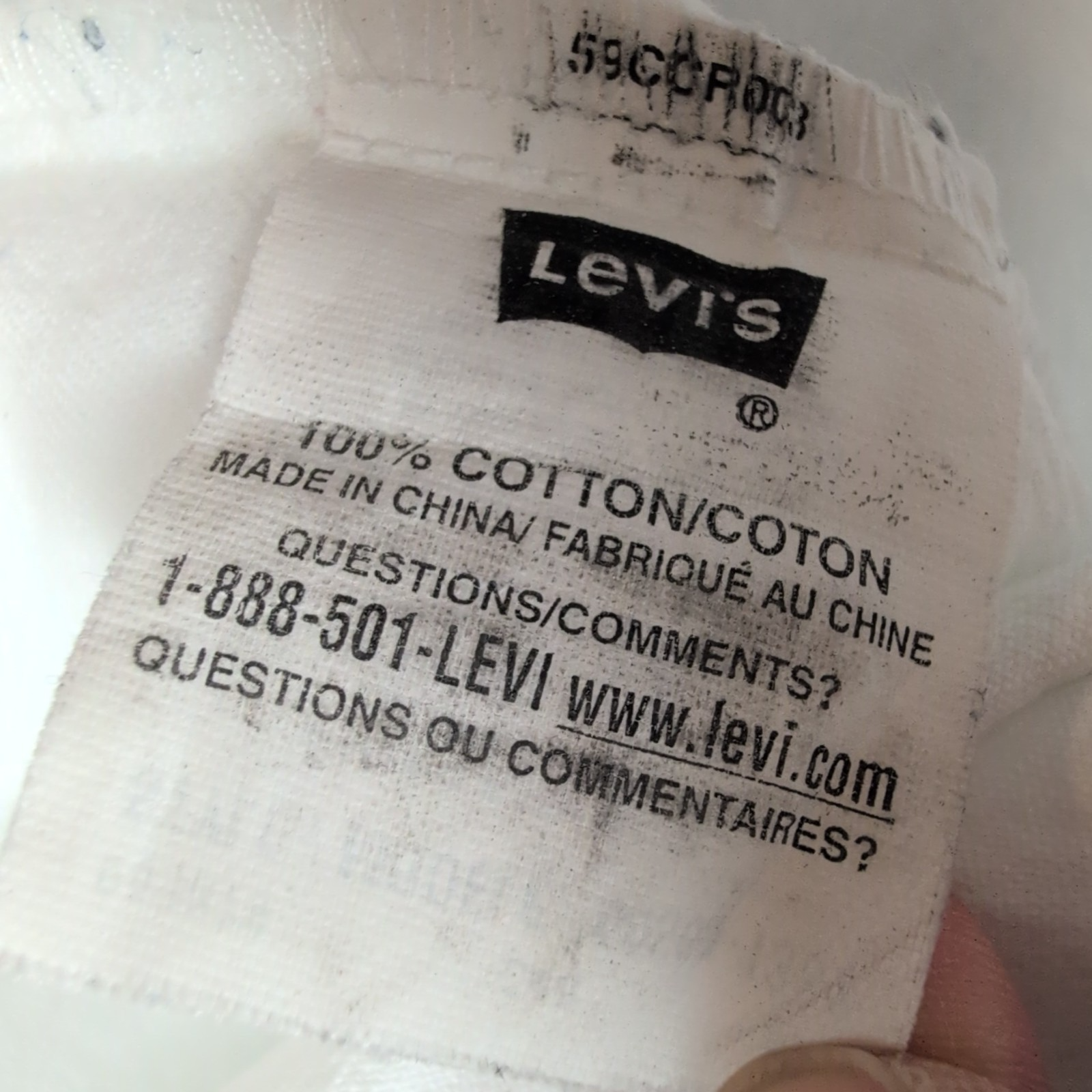 Chemise Levi's L Blanc Jean Coton 2 Poches Boutons Métal Homme