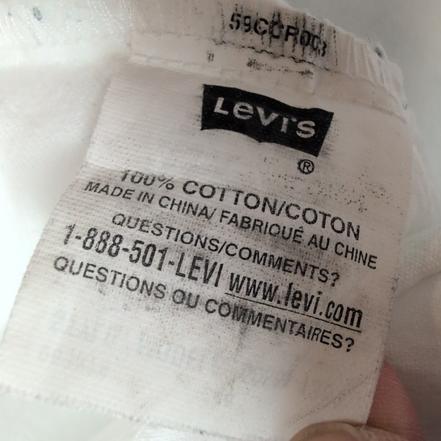 Chemise Levi's L Blanc Jean Coton 2 Poches Boutons Métal Homme