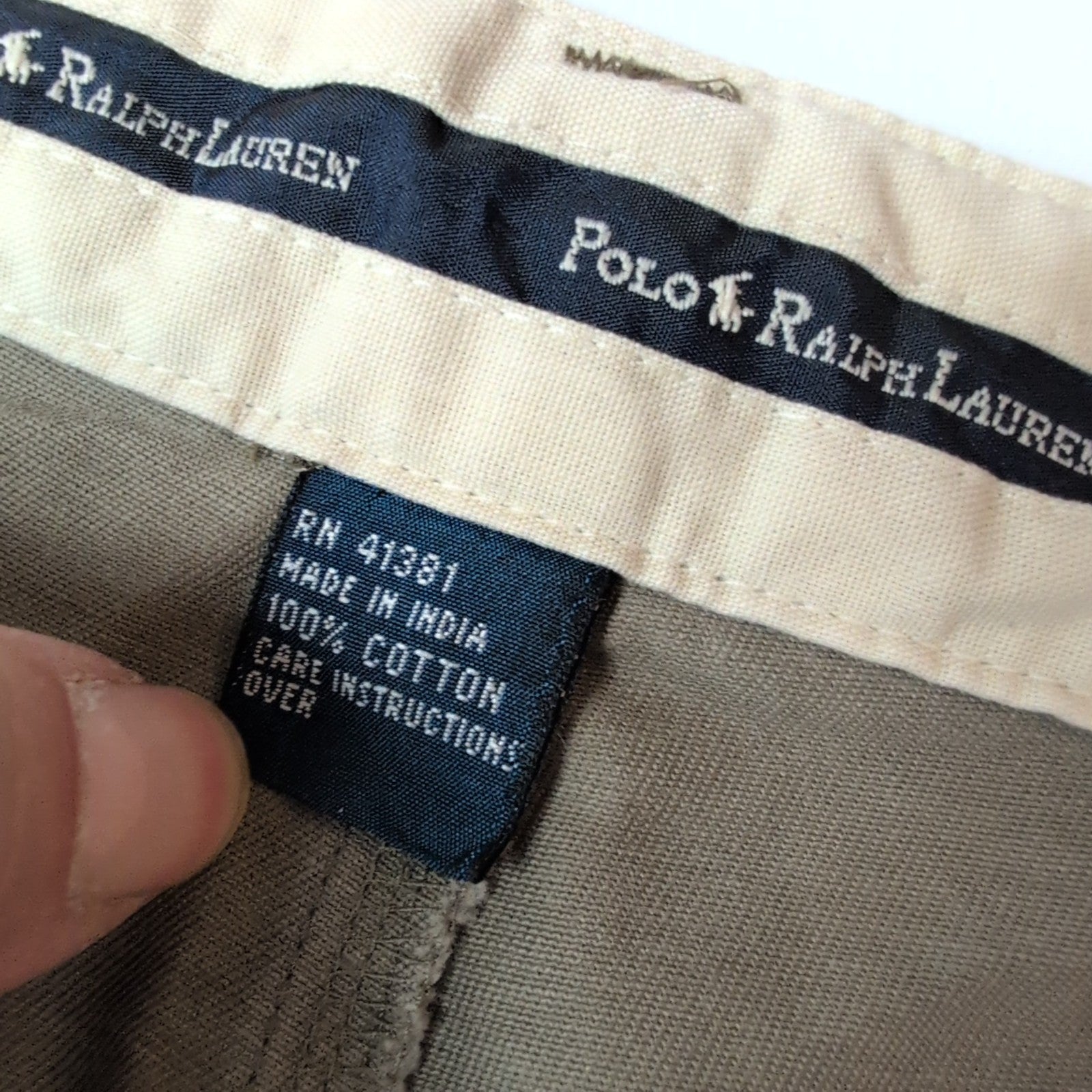 Pantalon Chino Polo Ralph Lauren W38 L30 Kaki 100% Coton À Pinces