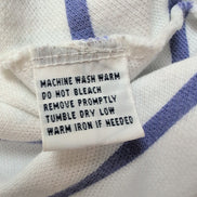 Polo Ralph Lauren Homme XL Blanc Rayures Lilas Logo Vert Polo Manches Courtes
