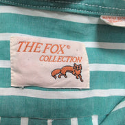 Chemise The Fox Collection M Vert Rayures Made in Taiwan Poche Boutonnée