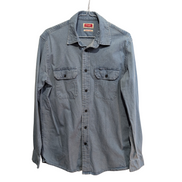 Chemise Wrangler stretch bleu effet jean 2 poches taille S manches longues #211e
