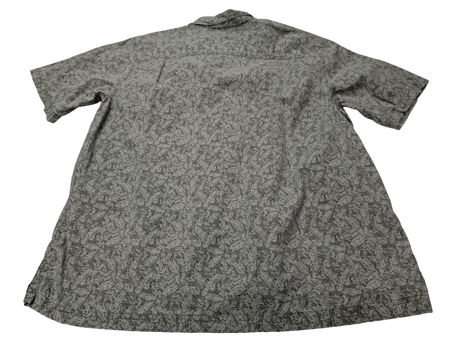 Chemise hawaïenne L.L.Bean vert kaki manches courtes taille L #666 hawaienne