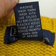 Pull Polo Ralph Lauren Jaune Vintage Made in HK - Maille Dense Taille L (Fit S)
