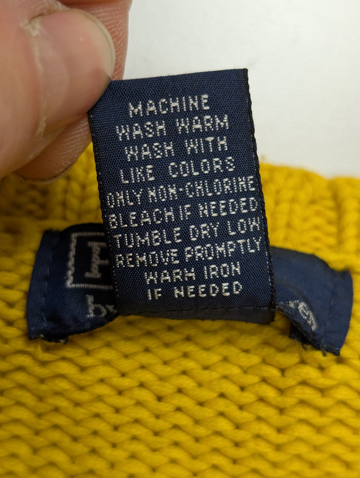 Pull Polo Ralph Lauren Jaune Vintage Made in HK - Maille Dense Taille L (Fit S)