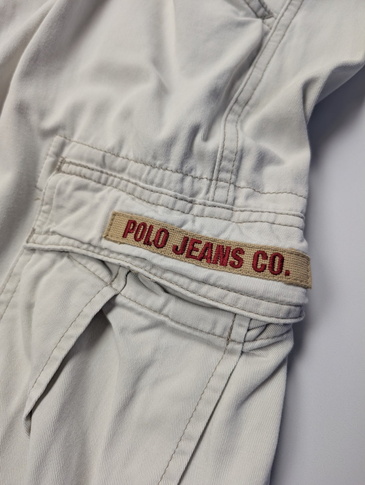 Pantalon cargo Polo Jeans Co Ralph Lauren W36 L34 crème poches militaire
