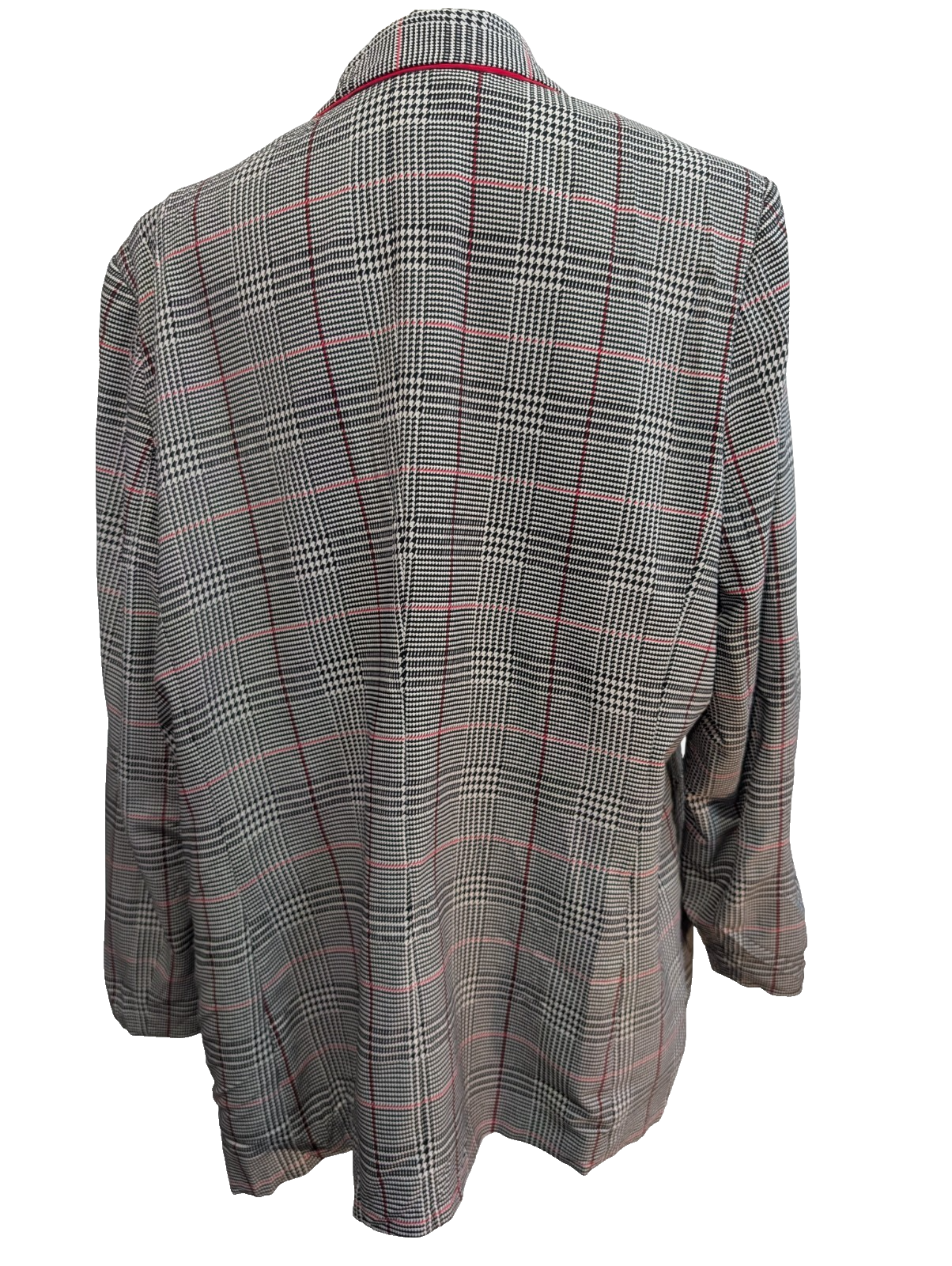 Veste Blazer femme Motif Pied-de-poule Noir Rouge Blanc Taille XL