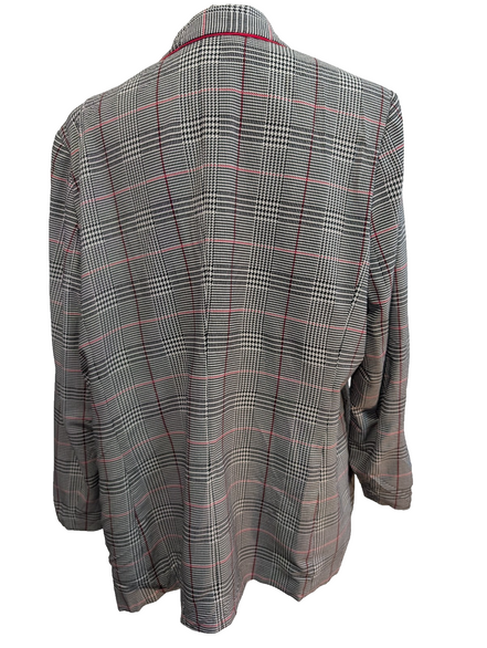 Veste Blazer femme Motif Pied-de-poule Noir Rouge Blanc Taille XL