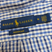 Chemise Polo Ralph Lauren Shirt M Seersucker Carreaux Manches Courtes Button Dow