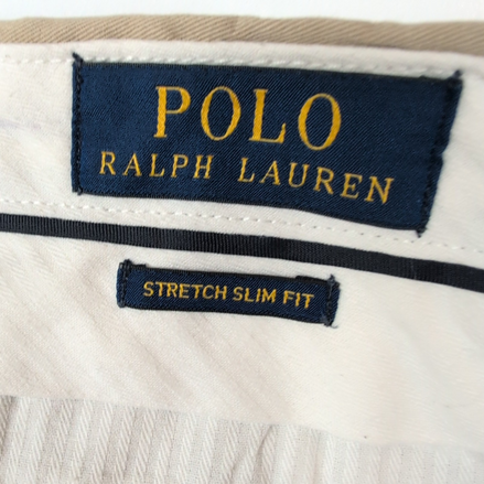 Pantalon chino Polo Ralph Lauren stretch crème taille W33xL30 FR42 #16cr