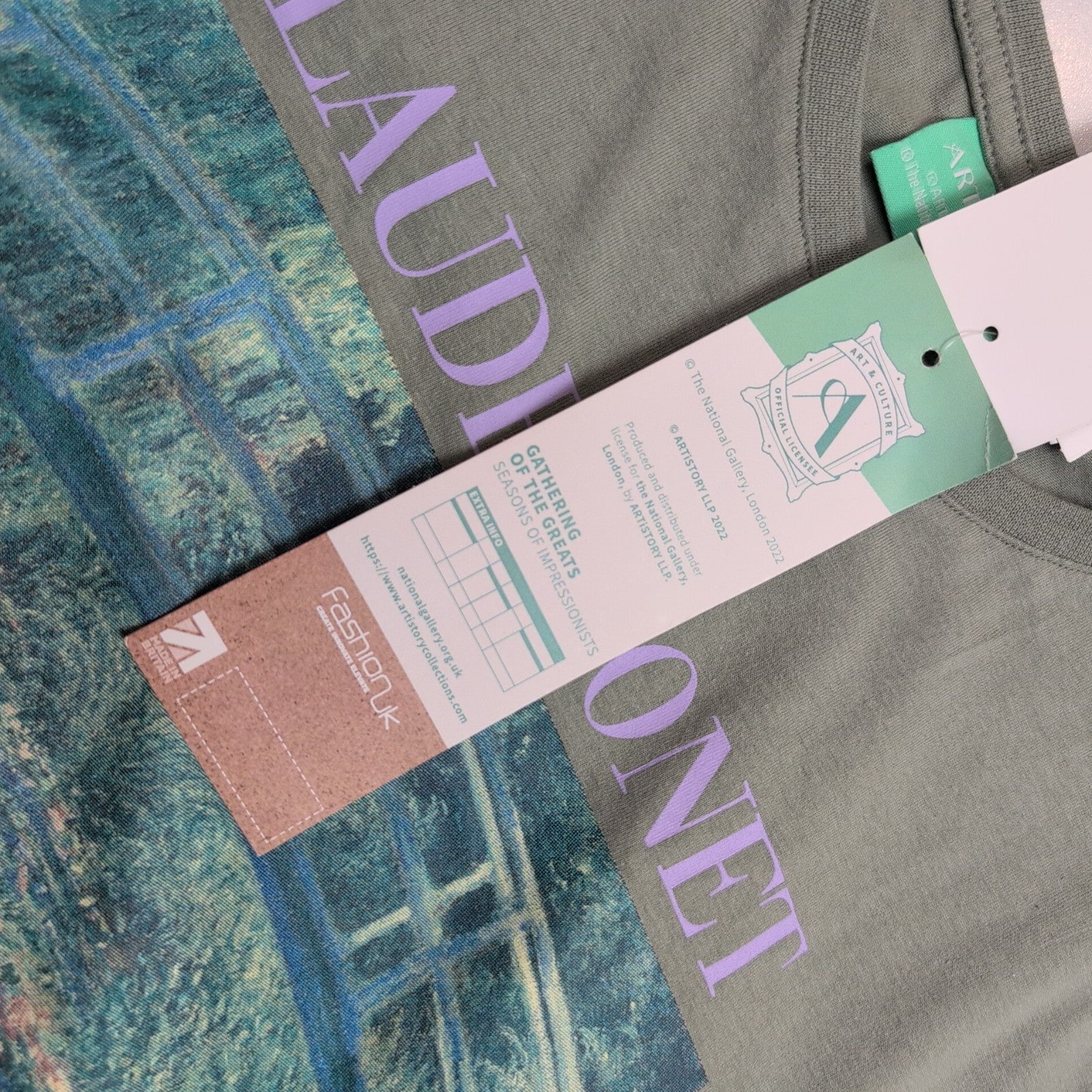 T-shirt Artistory S Claude Monet The Water Lily Pond Vert Neuf Étiquette
