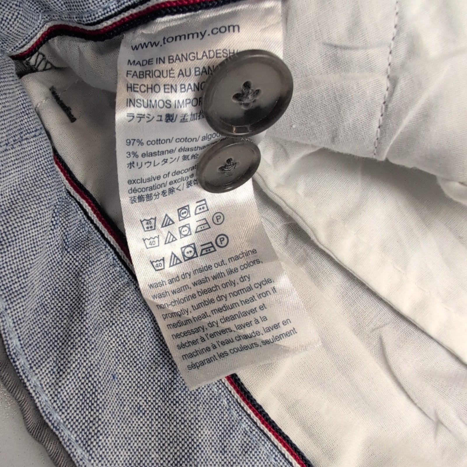 Pantalon chino Tommy Hilfiger stretch gris taille W30xL32 FR40 #50ct