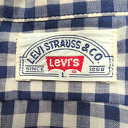 Chemise Levi's western vintage L bleu carreaux col pointu manches longues