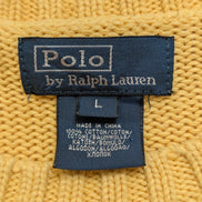 Pull POLO Ralph Lauren - Col rond Jaune 100% Coton - Coupe étroite - Taille L/S