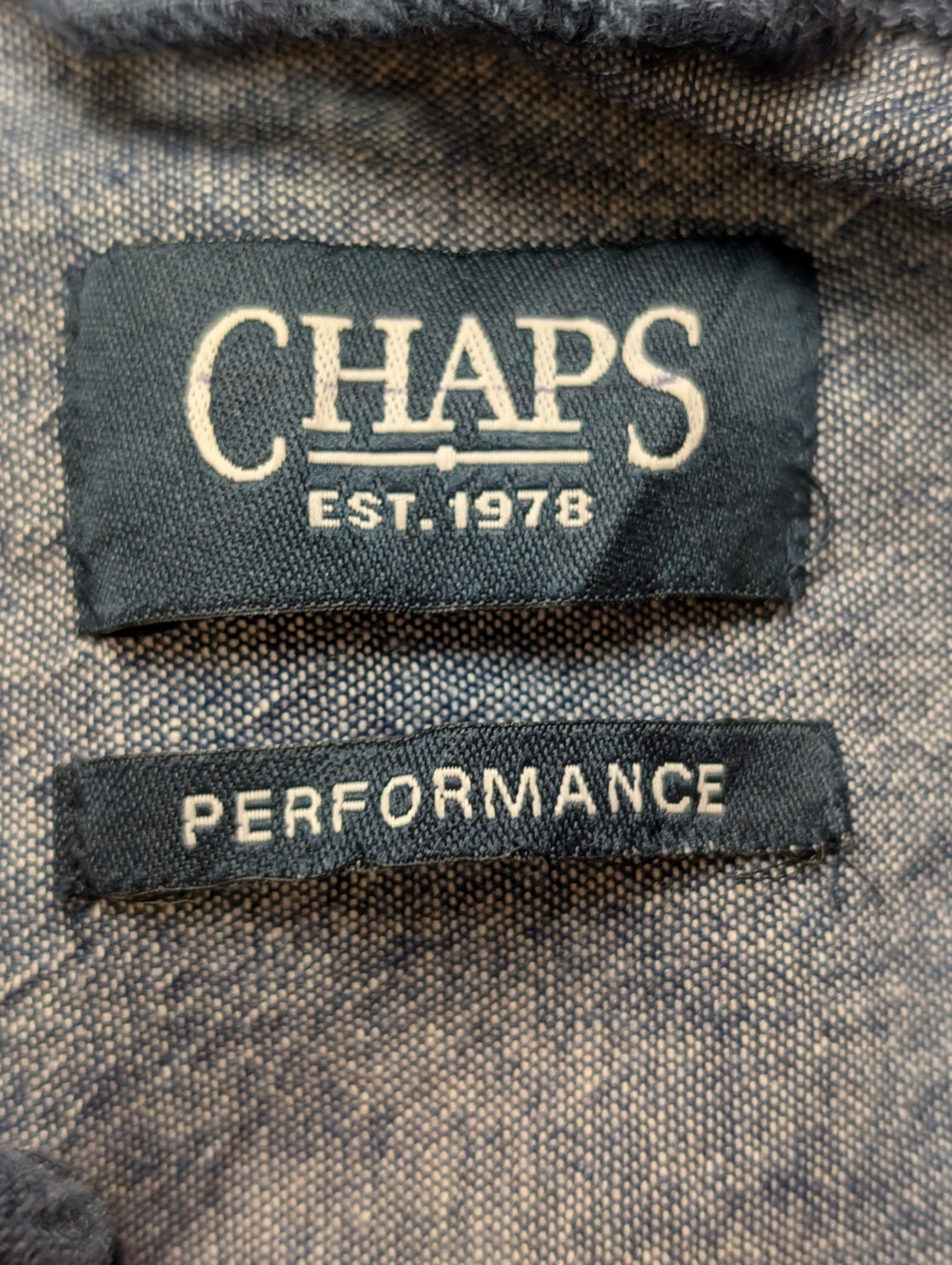 🧣 CHEMISE FLANELLE PERFORMANCE CHAPS L (G) CARREAUX BLEU 2 TONS LOGO CUIR
