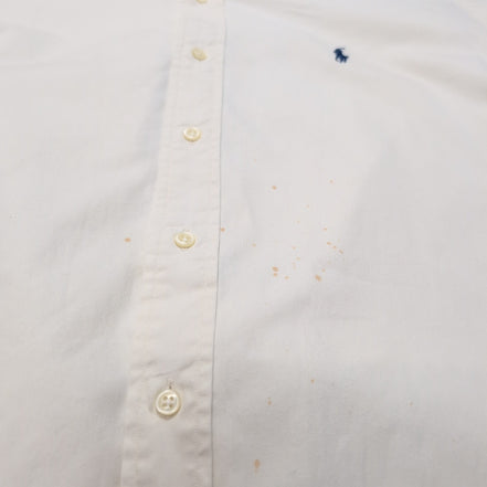 Chemise Ralph Lauren XL Blanc Cassé Classic Fit Logo Brodé Manches Longues