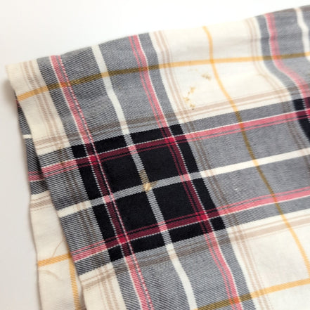 Chemise Nautica Flanelle L Carreaux Rouge Bleu Gris Manches Courtes 2 poches