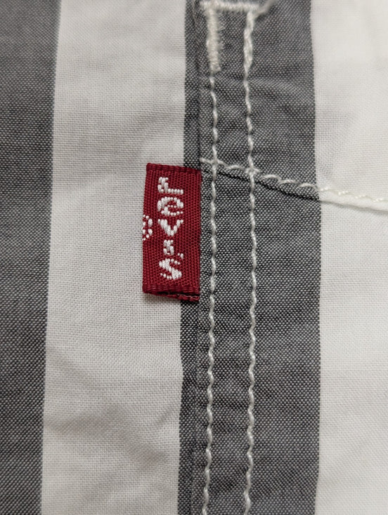 Chemise Levi's à Rayures Grises et Blanches Manches Longues Taille L