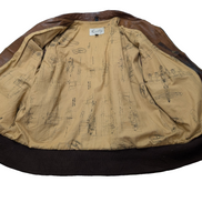 Scully Blouson Veste Cuir Véritable Vintage Marron Clair T44 XL Aviateur