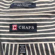 Chemise CHAPS grise à rayures blanches taille XL/XXL #68e