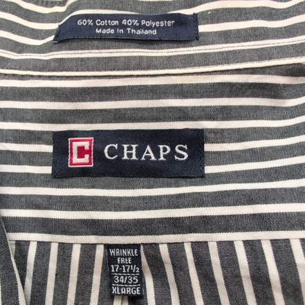 Chemise CHAPS grise à rayures blanches taille XL/XXL #68e