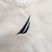 Chemise Nautica Taille L Blanc Cassé Coton Épais Logo Brodé Manches longues