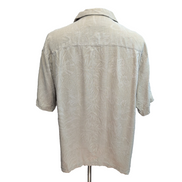 Chemise hawaïenne Jamaica Jaxx XL beige palmiers gaufrée 100% soie manches court