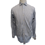 Chemise Polo Ralph Lauren M Bleue Rayures Classic Fit Col Classique Coton Shirt