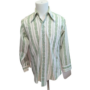 Chemise Vintage 70s Mansfield Marshall Field Fleurie Col Pointe M