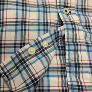 Chemise Nautica M Bleu Blanc Rouge Carreaux 100% Coton Manches Courtes