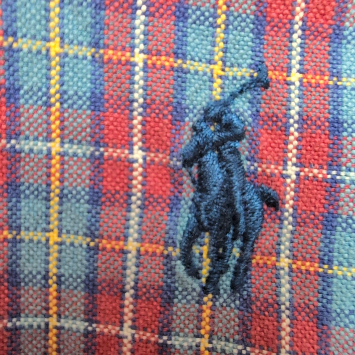 Chemise Ralph Lauren XXL Oxford rouge bleu carreaux logo marine