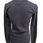 Pull Fin Tommy Hilfiger Femme Col V Bleu Taille S Logo Brodé