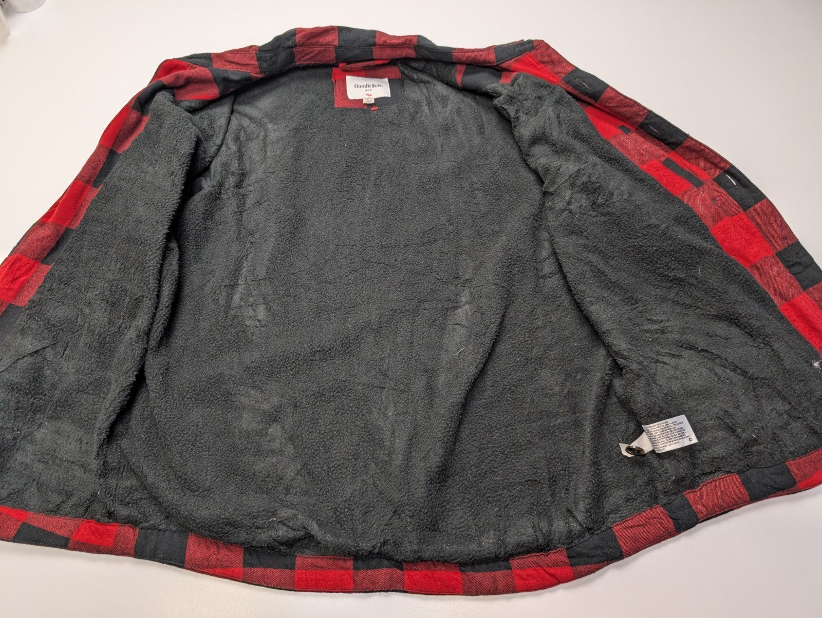 Surchemise Veste Matelassée Sherpa GOODFELLOW & CO Rouge & Noir Taille L |263S