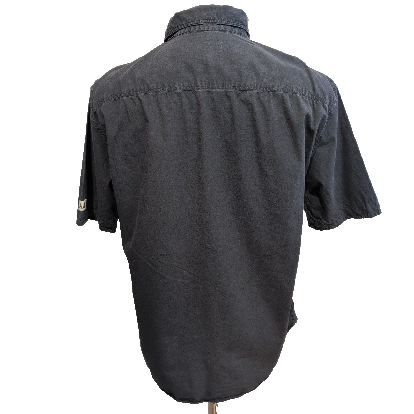 Chemise Armani Jeans bleu marine vintage à deux poches boutons métal taille M