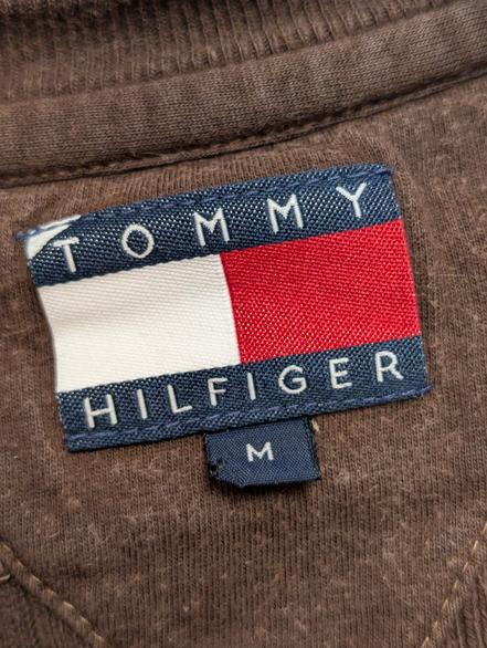 Pull Tommy Hilfiger Marron Texturé Gaufré & Côtelé - Taille L (M)