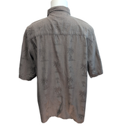 Chemise Hawaïenne Cabana Soie Coton Marron Palmiers Taille XL