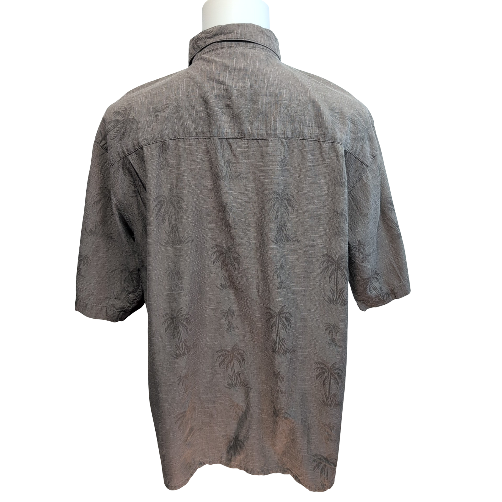 Chemise Hawaïenne Cabana Soie Coton Marron Palmiers Taille XL