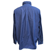 Chemise Ralph Lauren XXL Classic Fit Bleu Rayures Logo Rouge manches longues
