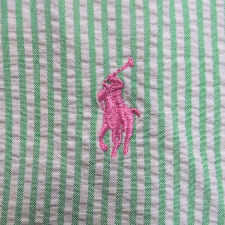 Chemise Ralph Lauren XL Verte Rayures Manches Courtes Classic Fit BD Shirt