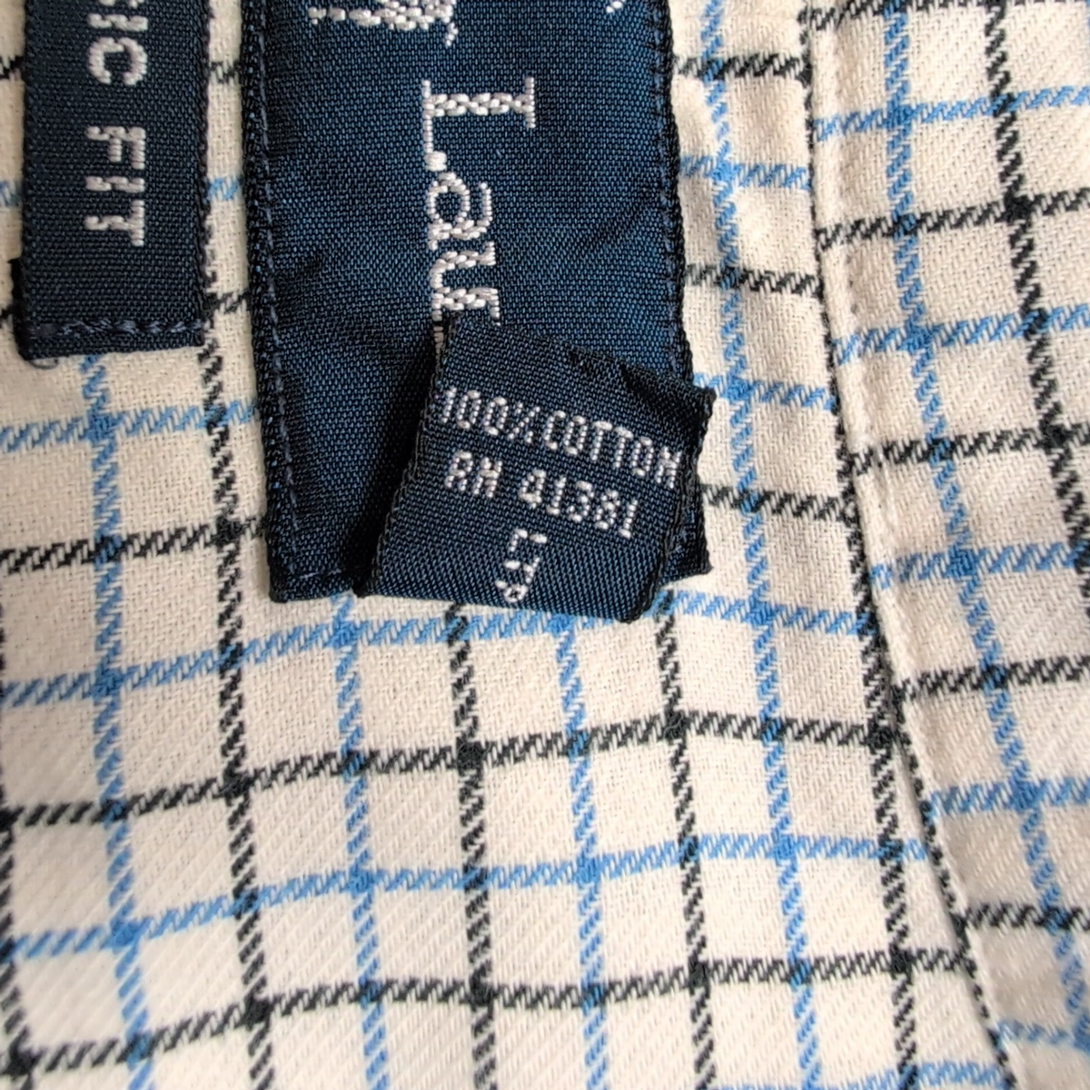 Chemise Ralph Lauren XL Classic Fit Flanelle Fine Carreaux Bleu Noir Coton