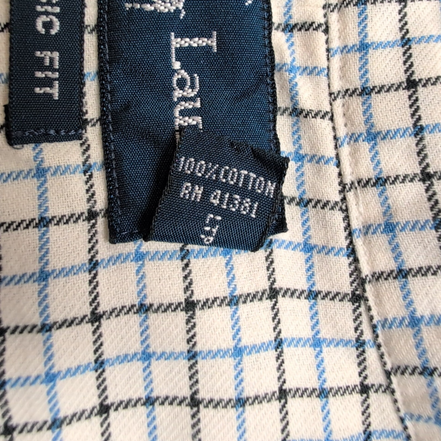 Chemise Ralph Lauren XL Classic Fit Flanelle Fine Carreaux Bleu Noir Coton
