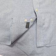 Chemise Pierre Cardin L/XL Bleu 60% Coton Poche Boutonnée Vtg Manches longues