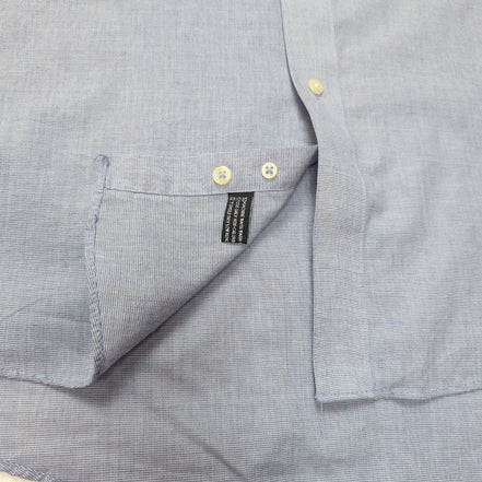 Chemise Pierre Cardin L/XL Bleu 60% Coton Poche Boutonnée Vtg Manches longues