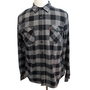 Chemise Levi's vintage en flanelle chaude carreaux noir et gris Taille L